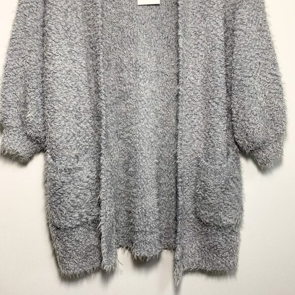 FRNCH Paris Eyelash Two Pocket Gray Cardigan NWT - Picture 5 of 9